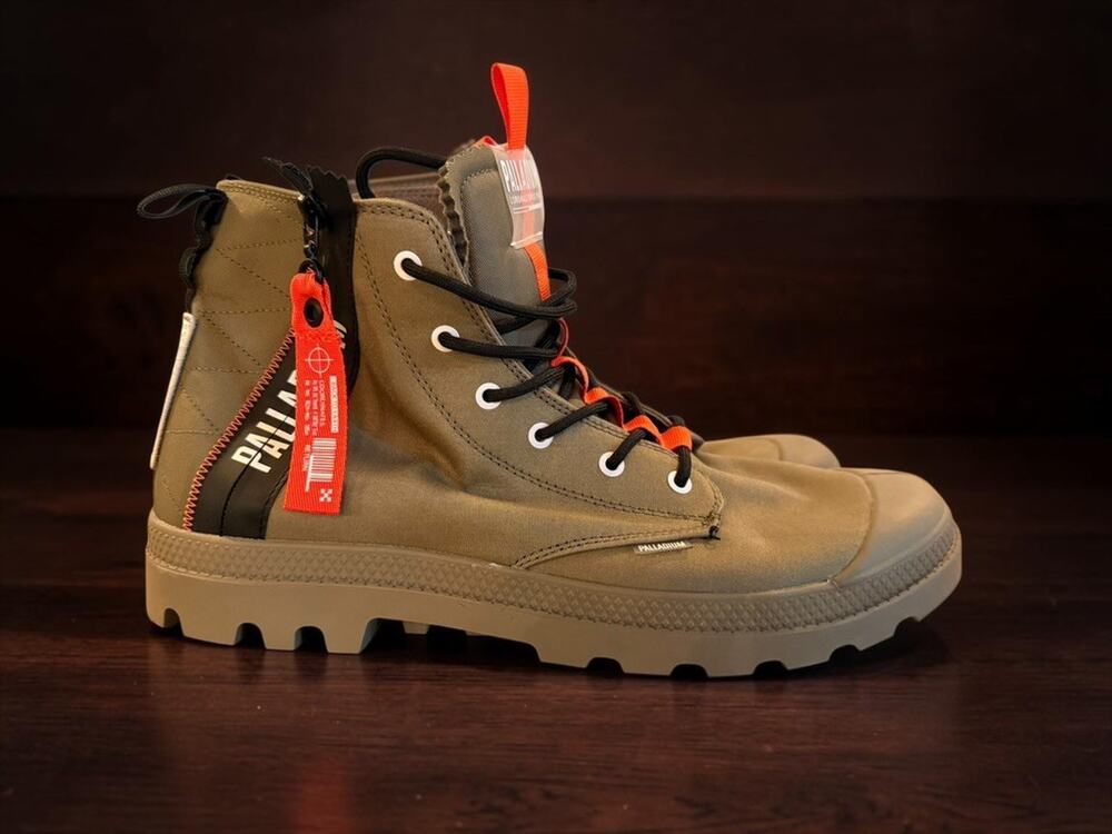 Palladium Pampa Lite Journey Boots Olive Night Green Orange Men's Size 13